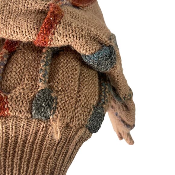 Ros Joffe Vintage 80s Men's Size XL 100% Wool 3D Knit‎ Chunky Sweater - Picture 8 of 10